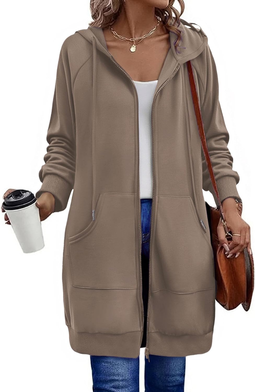 Zeagoo Women's Zip Up Hoodies Long Sleeve Long Tunic Bhutan Ubuy - Main Image