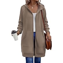 Women's Zip Up Hoodies Long Sleeve Long Tunic Sweatshirts Oversized