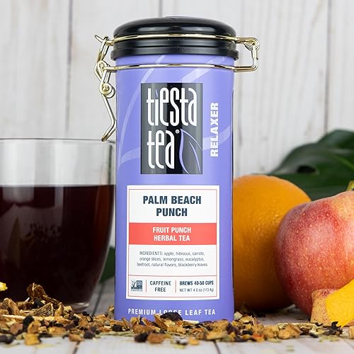 Miniatura 2 de Tiesta Tea - Palm Beach Punch - Tisana de ponche de frutas, hojas sueltas, hasta 50 tazas, se puede hacer caliente o frío, sin cafeína, lata