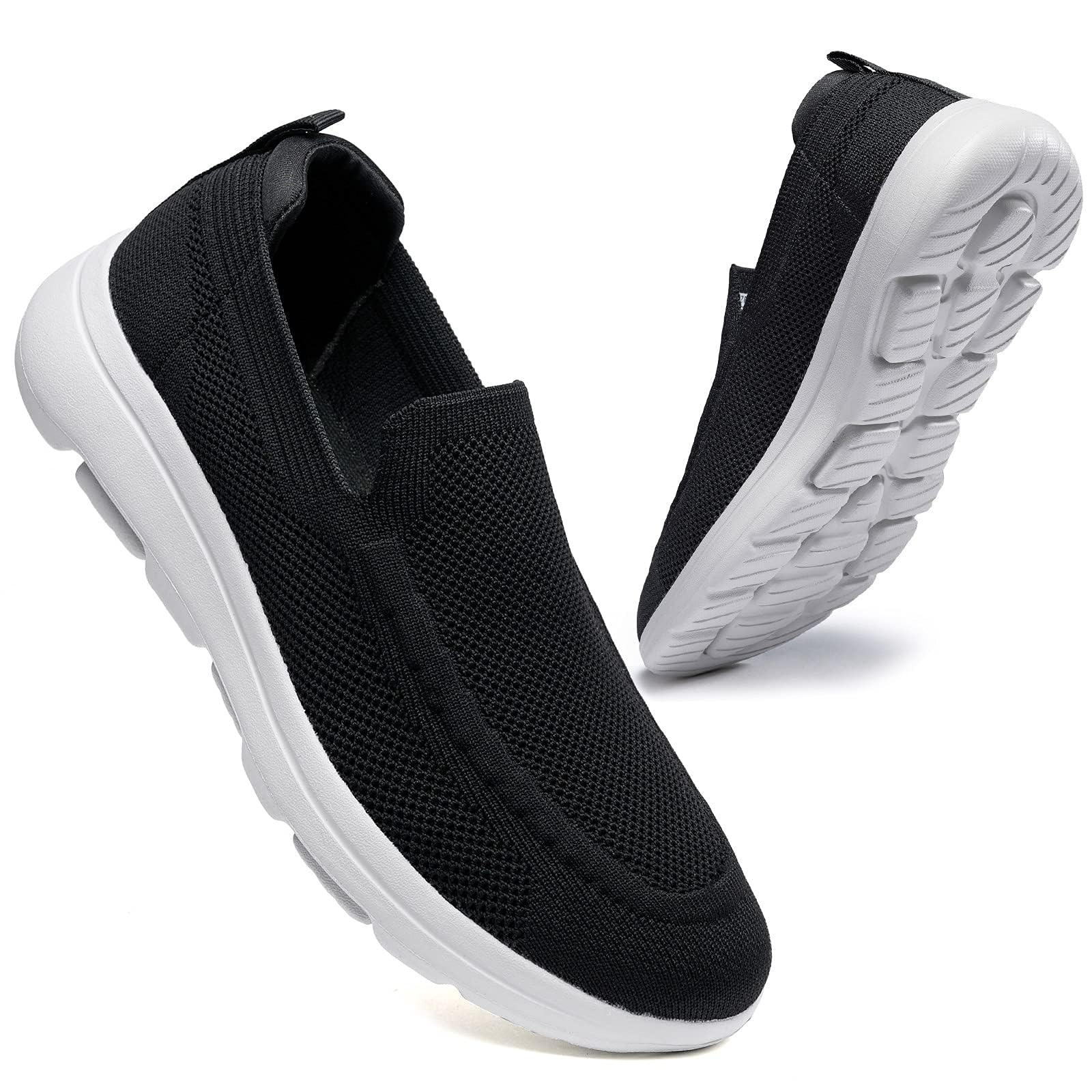 konhill Herren Slip-On Sneaker Leicht & Atmungsaktiv - Mesh