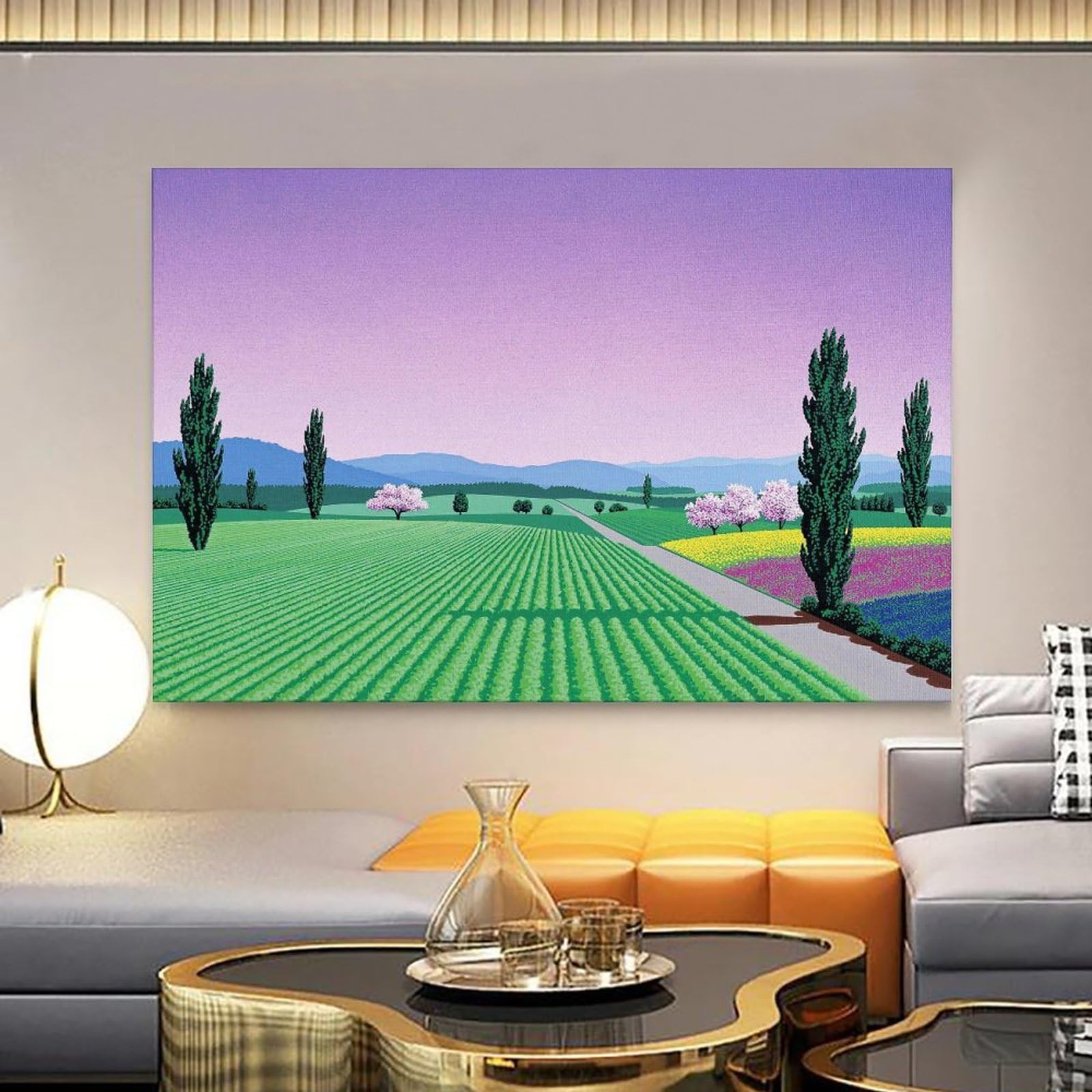 【額縁付き】 永井博（Hiroshi Nagai） A2ポスター 緑紫 額縁付き】 永井博（Hiroshi Nagai） A2ポスター 緑紫 【公式通販】