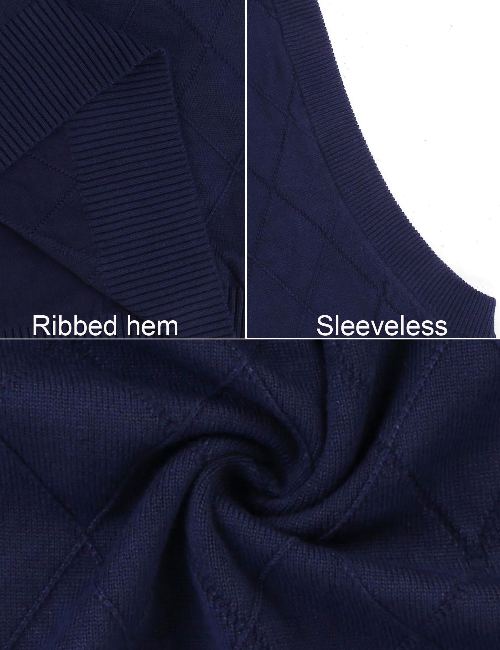 Sykooria Gilet Maglione da Uomo con Scollo V Maglioncino Smanicato Senza Maniche Pullover Gilet Cotone in Maglia Invernale Maglioni e Cardigan da Uomo Casual