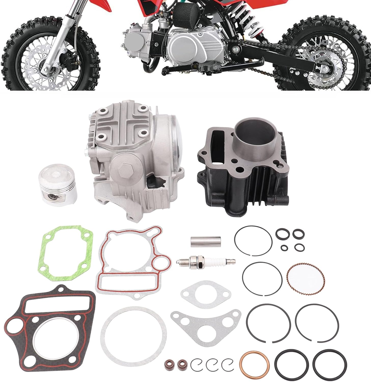 47MM Bore 70CC Top End Cylinder Piston Rebuild Kits Fit for Honda ATC70 C70 CT70 TRX70 CRF70 XR70 S65 70CC CL70 XL70 SL70 Fit for SSR 70cc Roketa Kazuma 70cc ATV Dirt Bike Go Kart