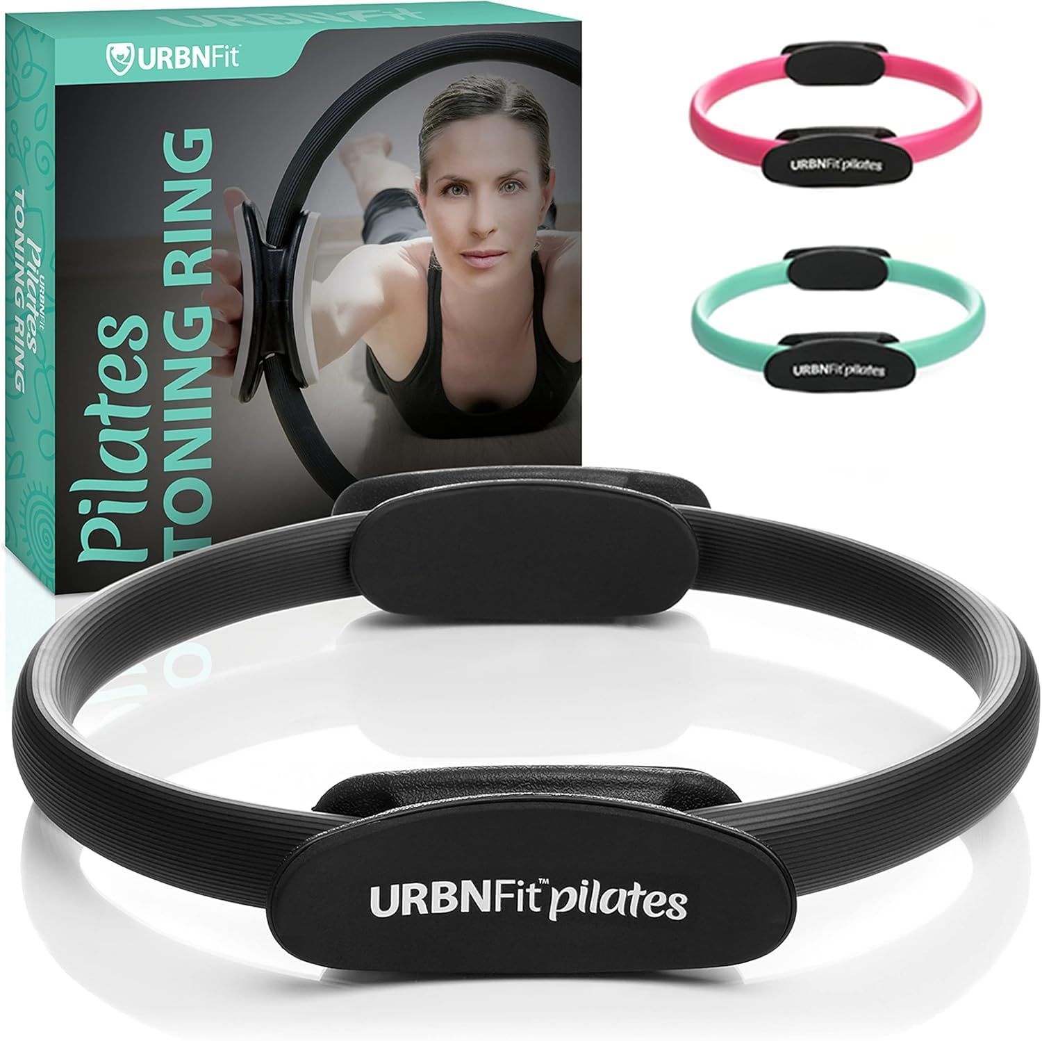 Urbnfit Pilates Yüzük - 12" Magic Circle w/Dual Grip, İç uyluk egzersizi için köpük pedler, Tonlama, Fitness ve Pelvik Taban Egzersizi - Bonus Egzersiz Kılavuzu ile Yoga Yüzükleri