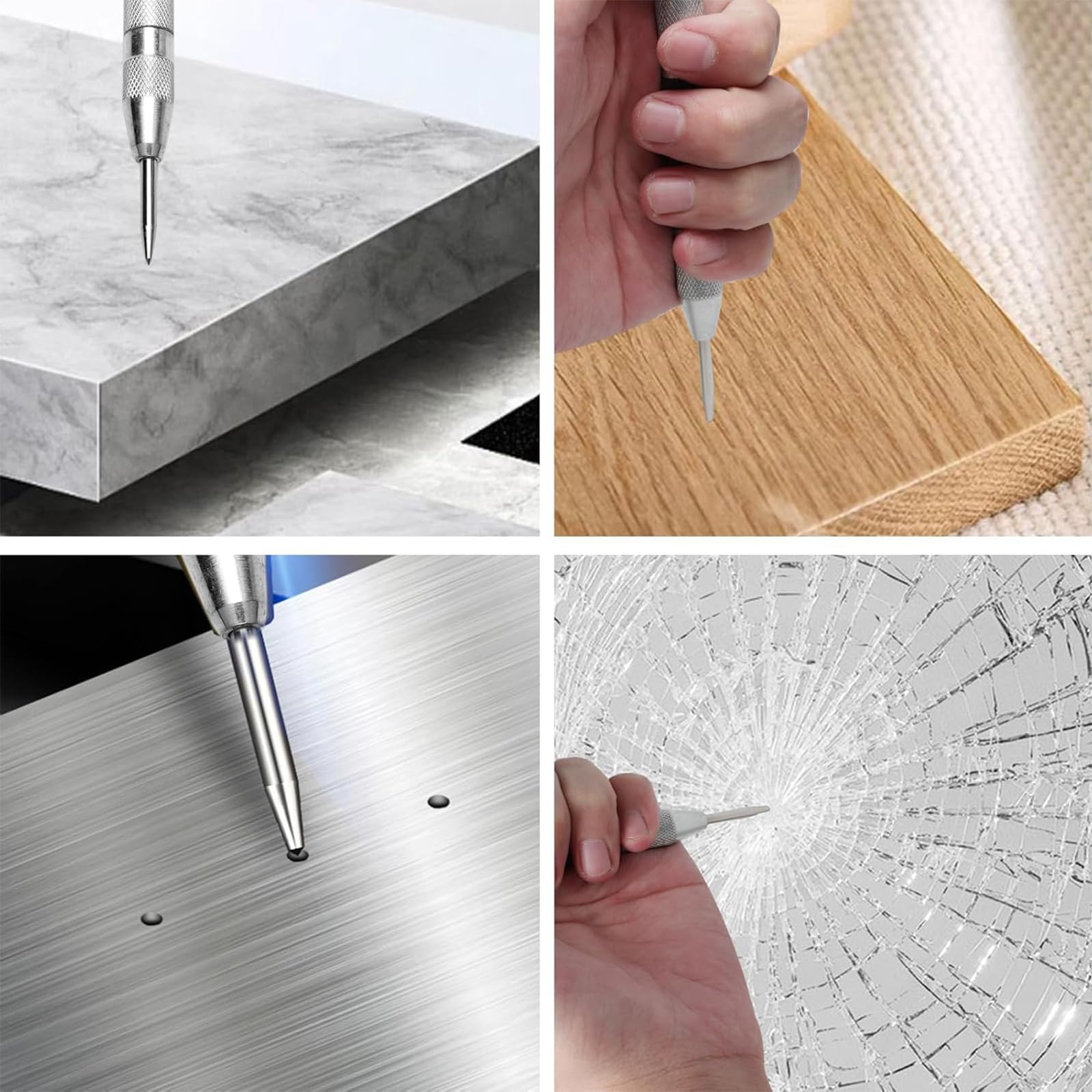 Spring Loaded Center Punch Automatic Anti-Slip Heavy Duty Hole Tool for Metal Wood Plastic - Image 3