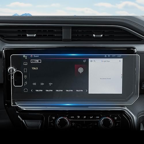 Vista 166 de 1 protector de pantalla de cristal templado brillante de 13.4 pulgadas para Silverado & Sierra 2500HD 3500HD 2022~2026 (sin botones en la pantalla)