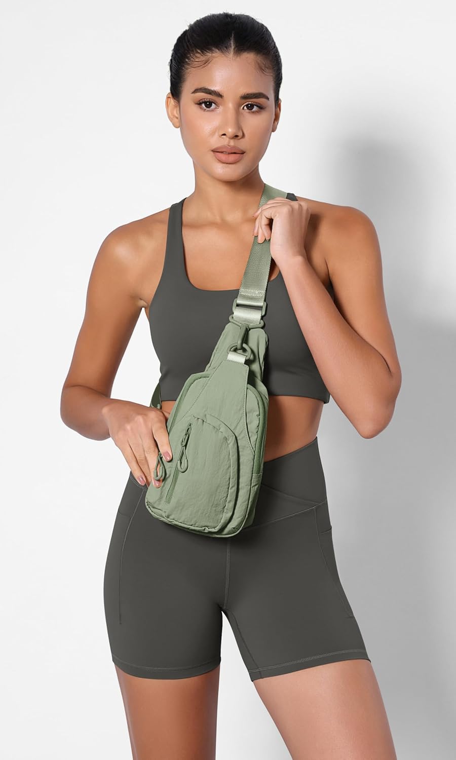 ODODOS Sling Bag with Adjustable Straps Crossbody Chest Bag Lightweight Small Backpack for Casual Traveling Hiking