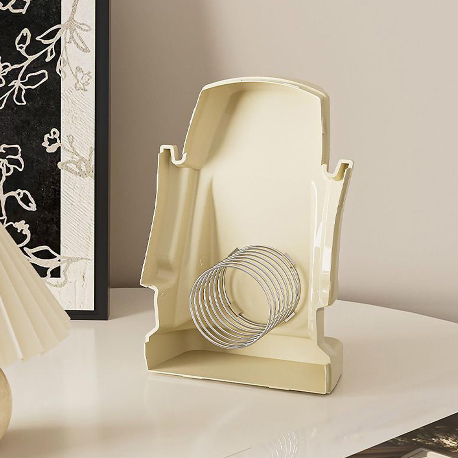 Tissue Box Holder, Creative Tissue Boxes, 9.25x6.69x5.71 Inches Compact Freestanding Dispenser Organizer, Farmhouse Decor for Home Bathroom Kitchen, Bedside Tables, White
