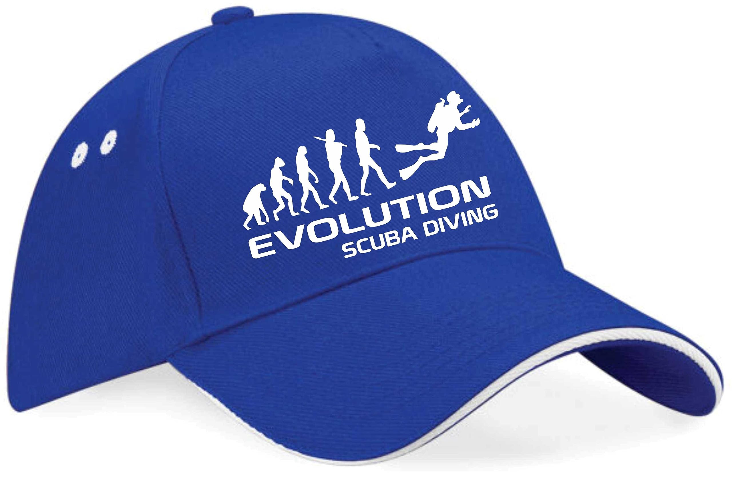 Print4U Evolution of Scuba Diving Baseball Cap Birthday Gift Men & Ladies Blue