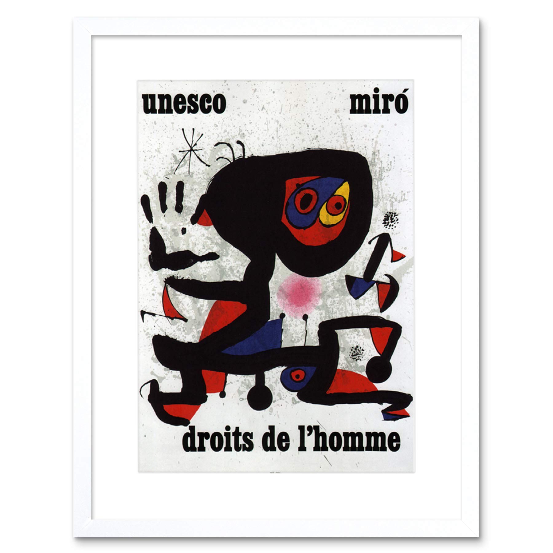 Wee Blue Coo Ad Charity Unesco Joan Miro Abstract Rights Man Framed Wall Art Print