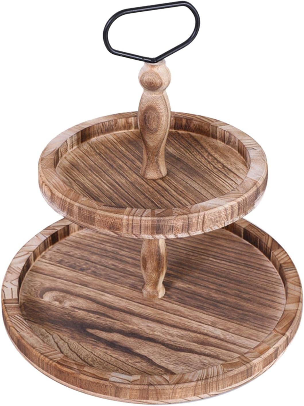 Wooden Tiered Stand Farmhouse Tiered Tray Stand Two Tier Tray