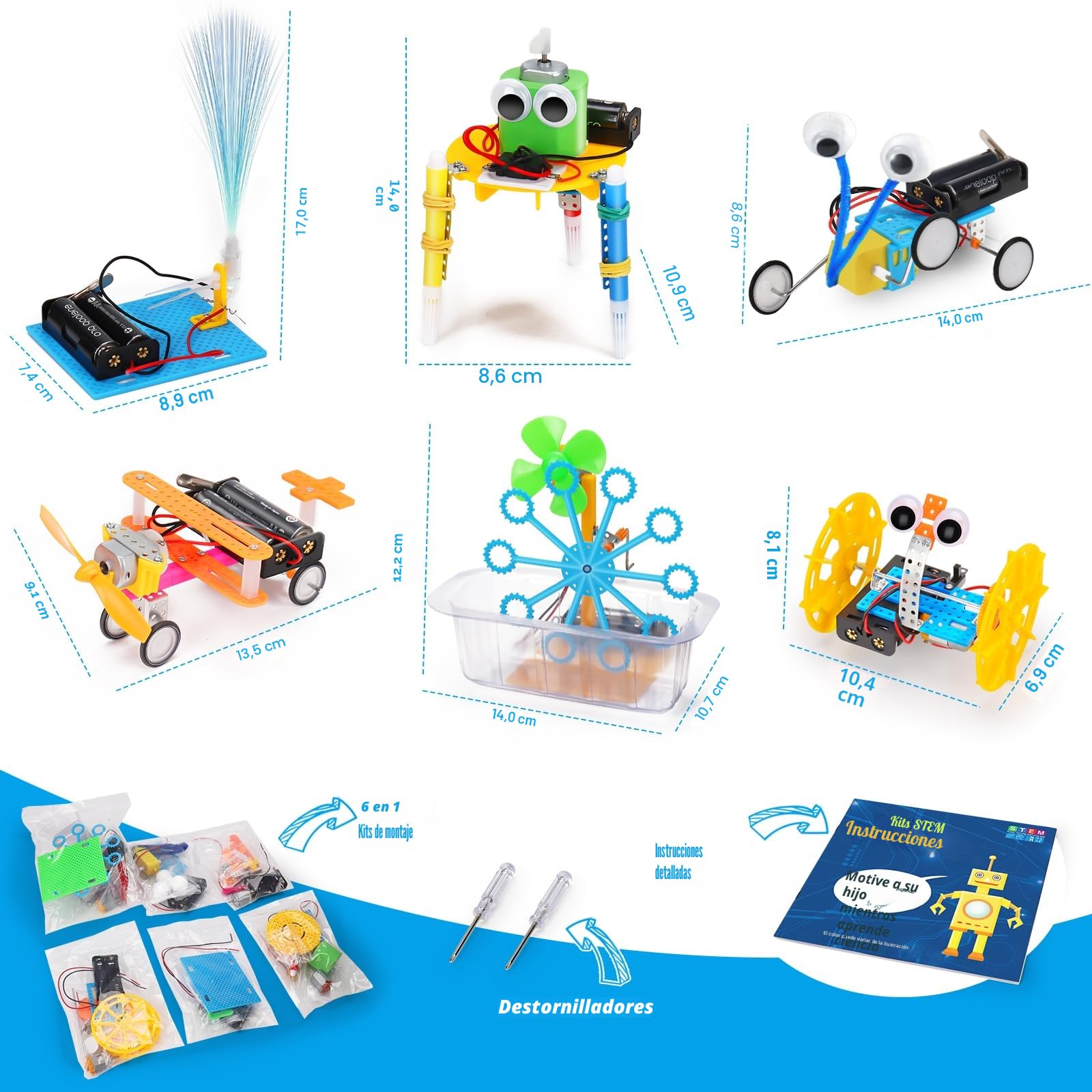 Stem Ciencia Kits para Niños 8+ Años, Juguetes Educativos para Niños 8-12, Experimentos de Ciencia Electrónica Proyectos de Actividades, Bricolaje Ingeniería Kits de Construcción 8 9 10 11 12
