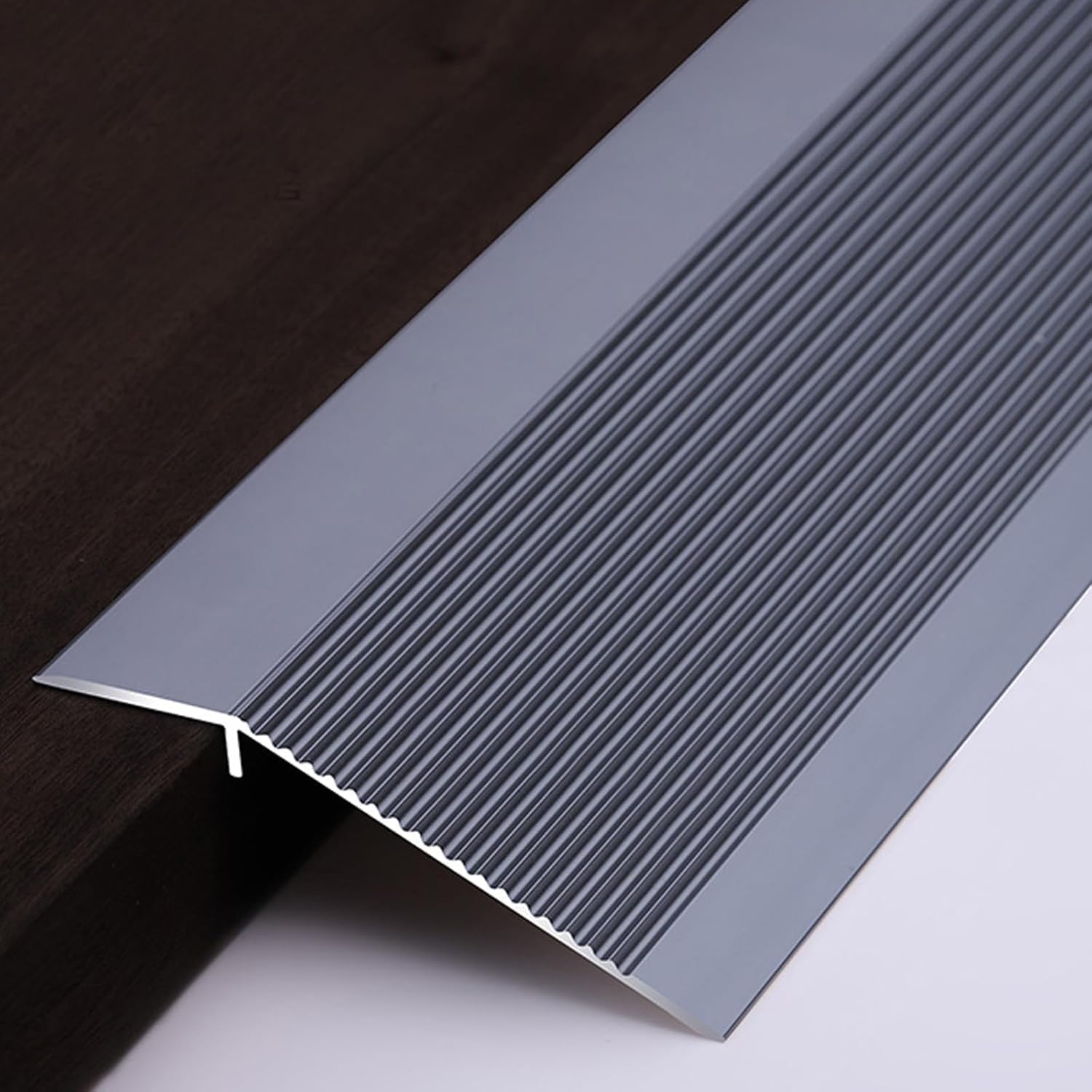 Aluminum Door Threshold Transition Strip,Threshold Bar 10cm Wide Wood to Tile Floor Transition Strip,Threshold Transition Strips-Gray||Length 0.9m