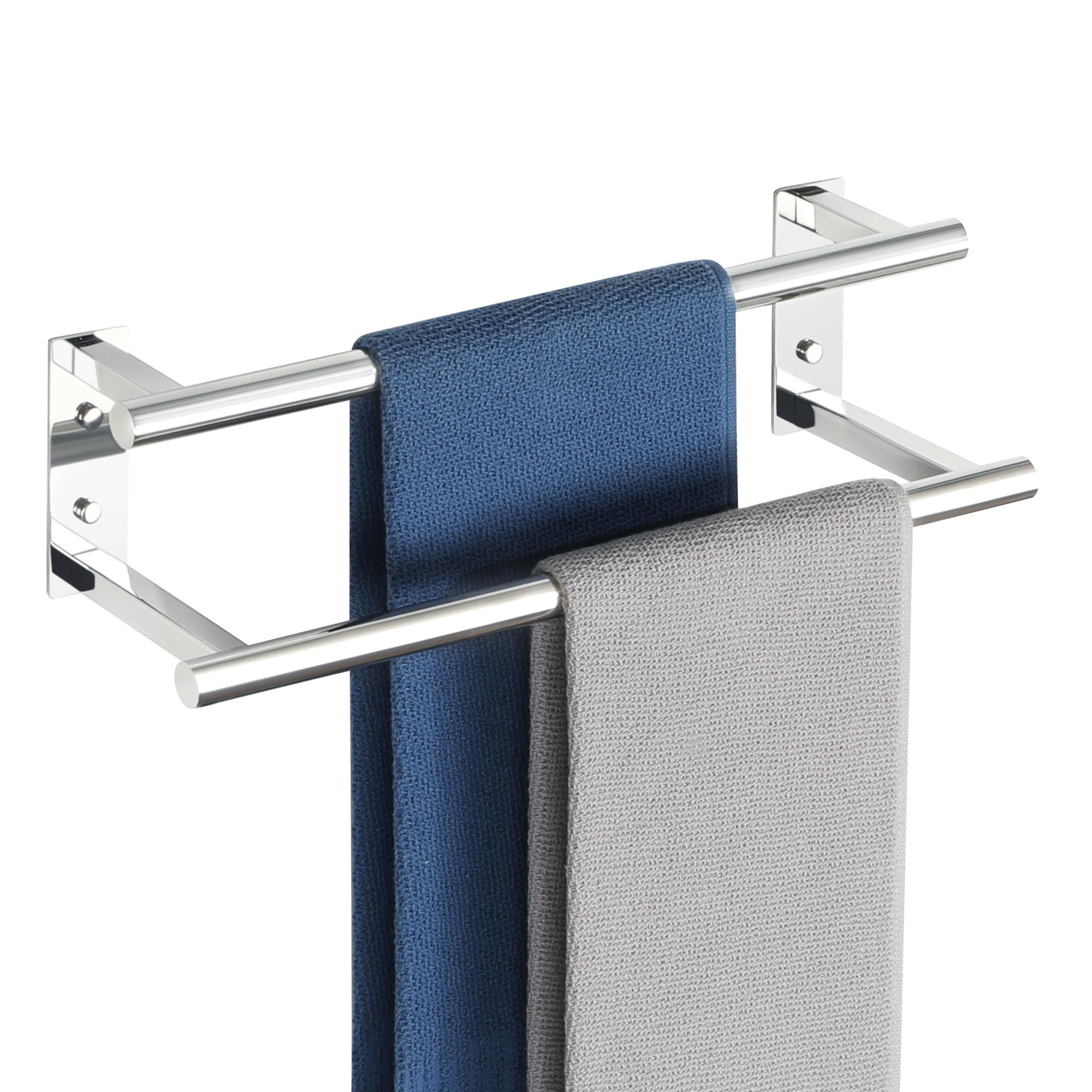Mooche Porte Serviette Salle de Bain, Longueur 40 CM, Barres Porte-Serviettes Support Mural, en Acier Inoxydable, Porte Serviette de Bain Antirouille et Durable, Chrome