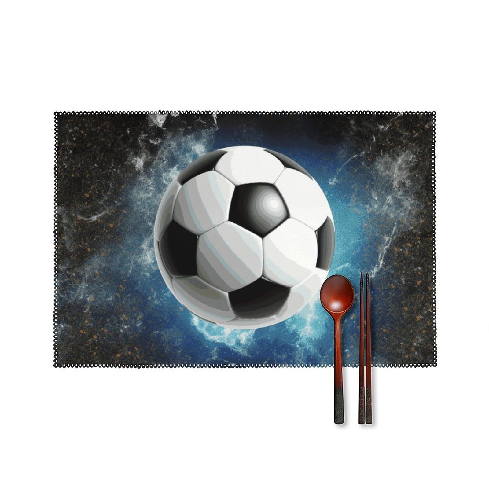 Set de table football en toile (lot de 6) - Tapis de table sport lavable 45x30 cm