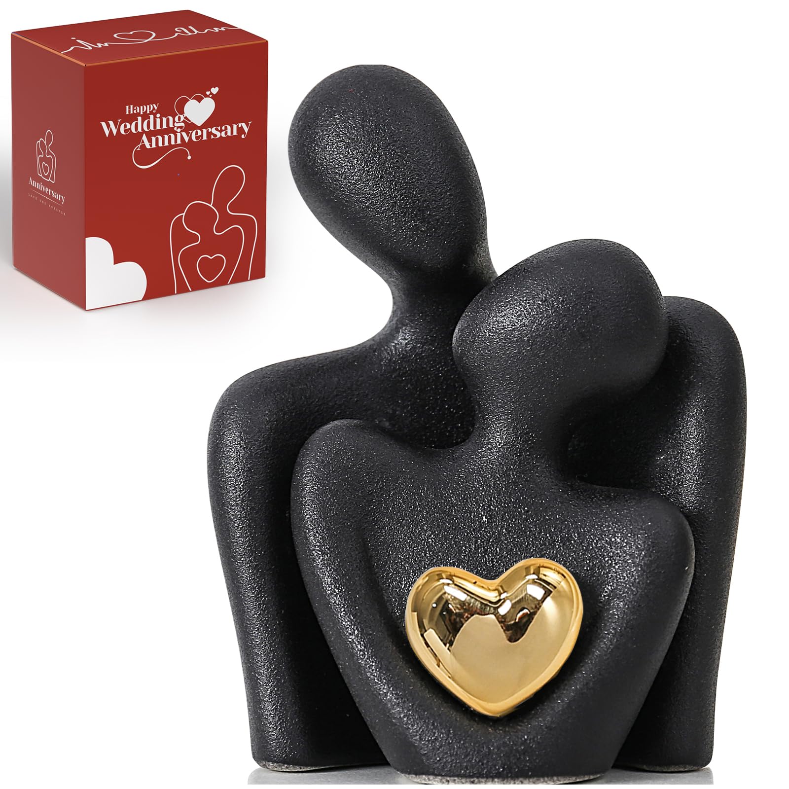 Mini Couple Statue Tv Stand Decor Items for Living Room, Abstract Sculpture Knick Knacks Home Decor Couples Love Office Show Pieces- For Bedroom Romantic Gifts for Valentine Anniversary Birthday