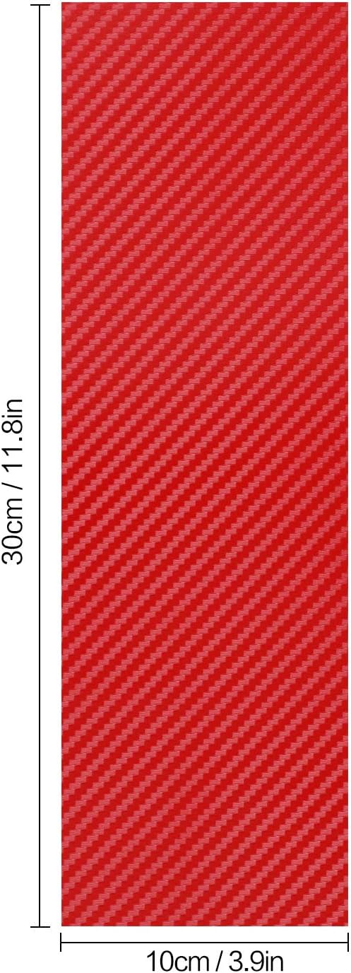 QianBao レッドカーボンファイバー 30 cm x 10.2 cm シボレーボウタイエンブレムに対応