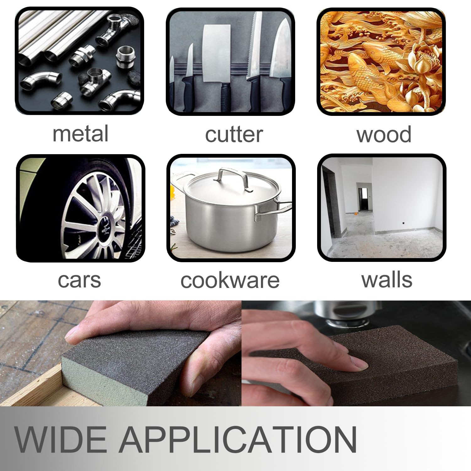 Fine Sanding Sponges - 12 Pcs, Reusable -5