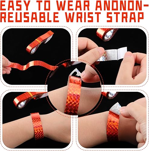 Vista 14 de Epakh 600 pulseras de papel de neón, impermeables, para eventos, ligeras, para conciertos, pulseras adhesivas de color neón para fiestas