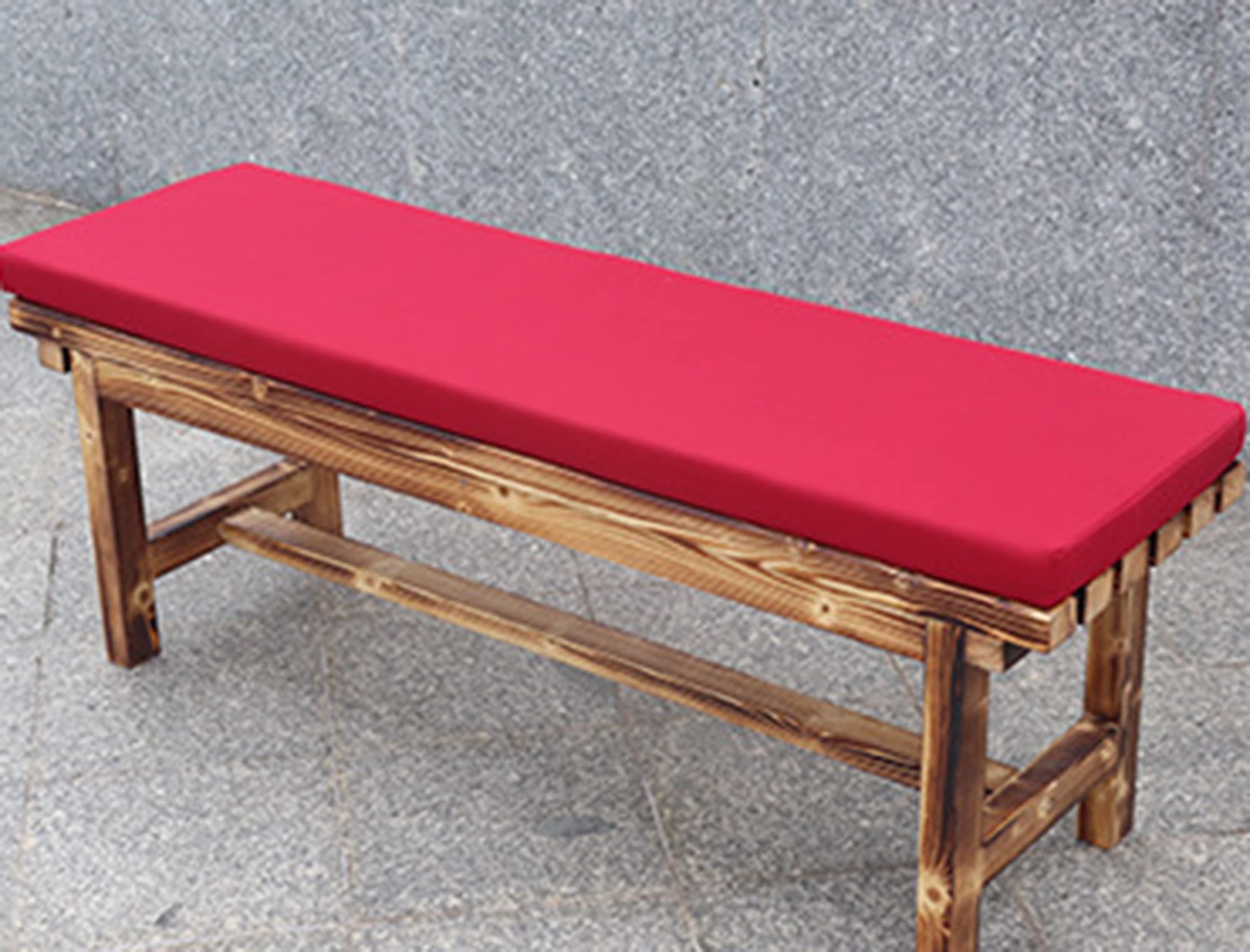 Panchina lunga impermeabile 60 x 40 x 5 cm, spessore 5 cm, per interni ed esterni, giardino, per 2-3 posti, perfetta per cucina, patio, altalena, sala da pranzo, colore: rosso