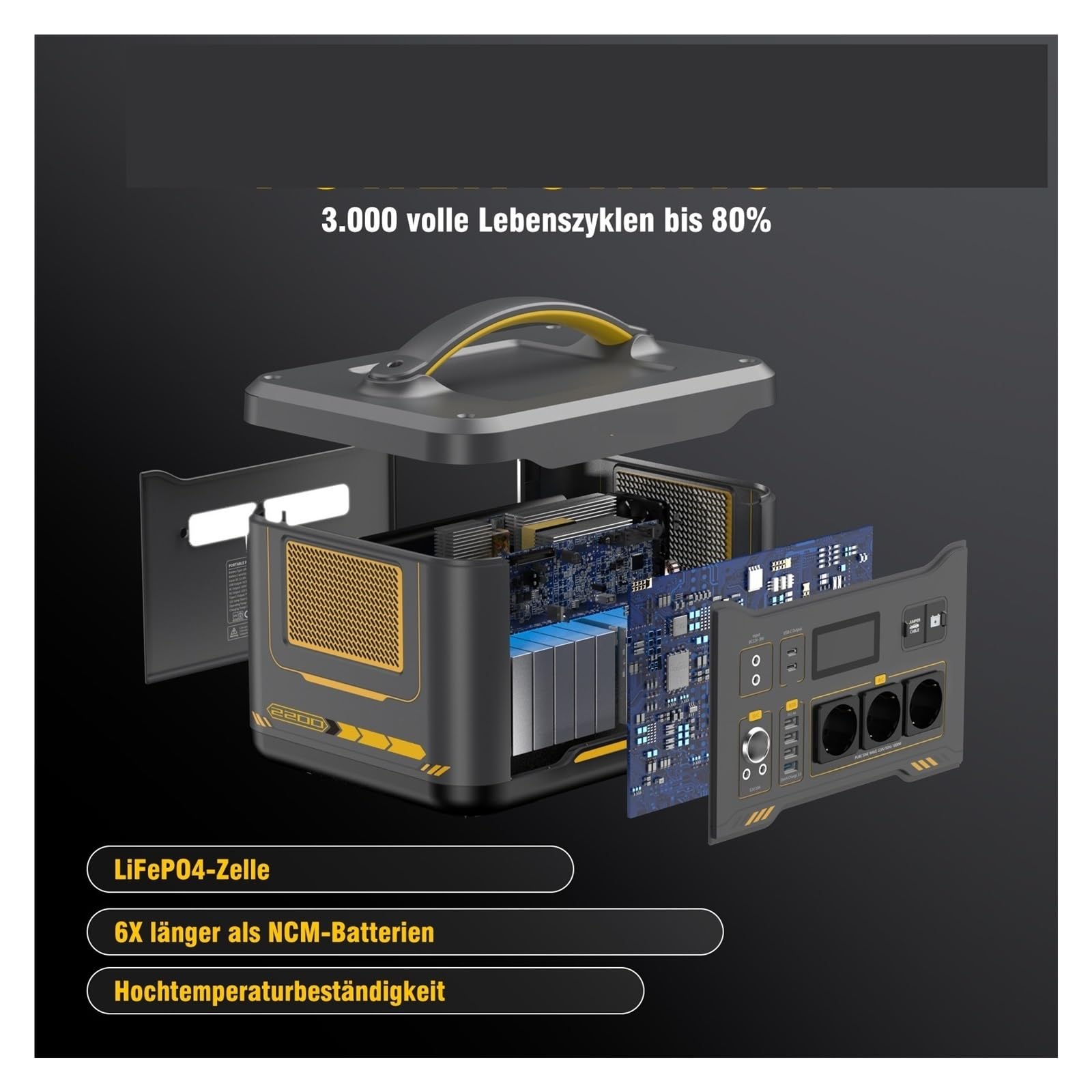 Central Eléctrica 2200 con Kit De Panel Solar VS200, Generador Batería LiFePO4 1548 WH For Camping Y Uso Emergencia Ligero Y PortáTil