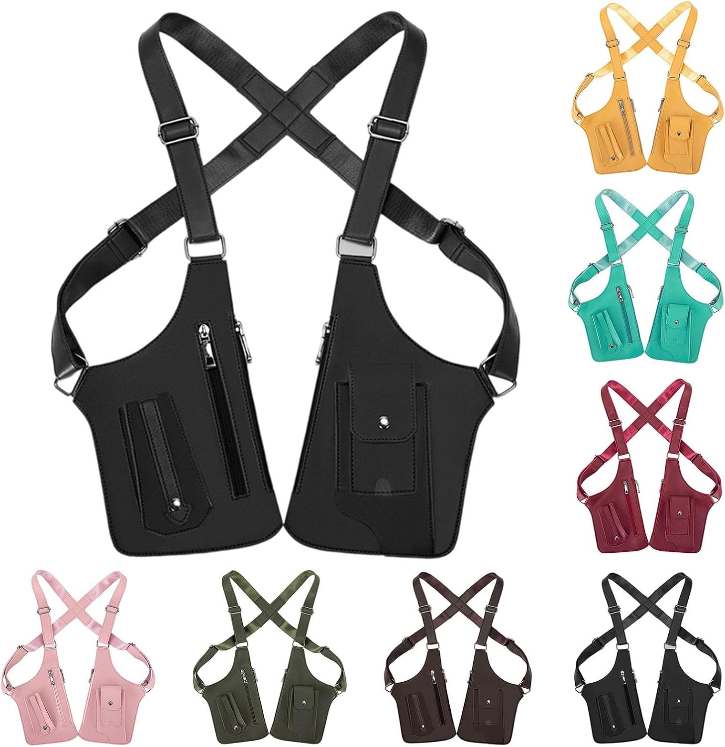 Neween Antivol caché sous les bras sangle portefeuille poche holster téléphone épaule Holster sac loisirs double épaule pochette (bleu Neween Antivol caché sous les bras sangle portefeuille poche holster téléphone épaule Holster sac loisirs double épaule pochette (bleu