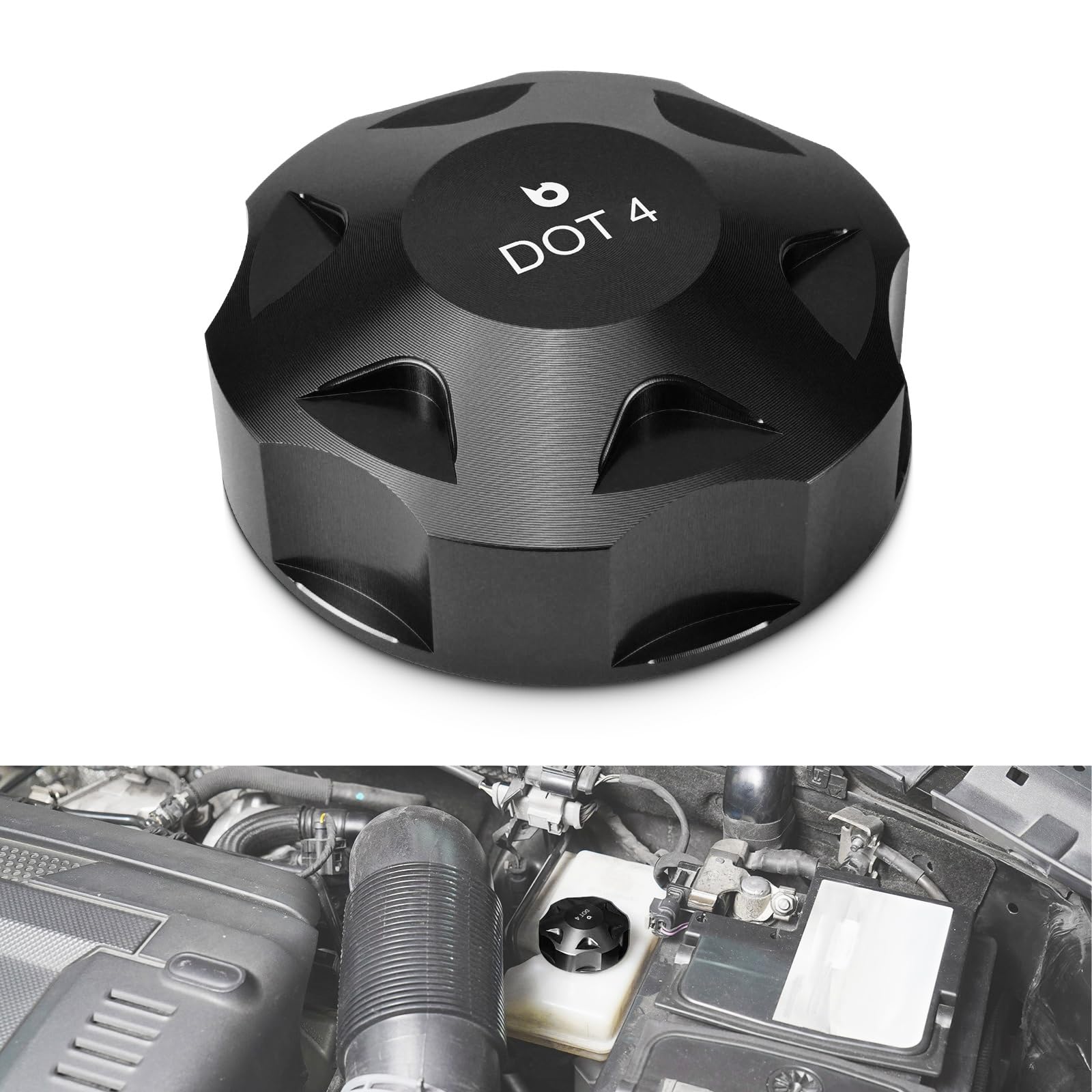 Bevinsee Bremsflüssigkeitsbeh?lterdeckel 5Q0611349B Compatible with Golf MK5 MK6 MK7 MK8 Polo Schwarz