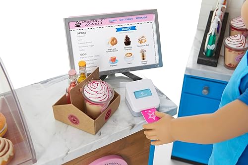 Miniatura 5 de American Girl Truly Me - Juego de cafetería de muñecas de 18 pulgadas con máquina de café y caja registradora, para mayores de 6 años
