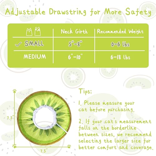 Miniatura 2 de ANWA - Collar de cono ajustable y suave para gatos, bonito collar de recuperación, conos para usar después de la cirugía
