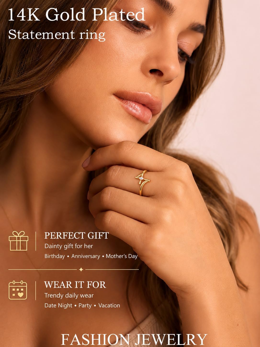 Cross Birthstone Statement Rings for Women 14K Gold Plated CZ Non Tarnish Thumb Ring Christian Waterproof Dainty Purity Emerald Green Pinky Gemstone Jewelry Unique Gifts Size 6-10