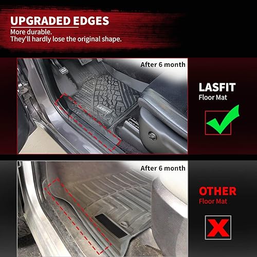 Miniatura 3 de LASFIT Alfombrillas para Chevrolet Traverse 2019-2023, tapetes de TPE para todo tipo de clima, revestimientos de piso personalizados, 1 y 2 fila,