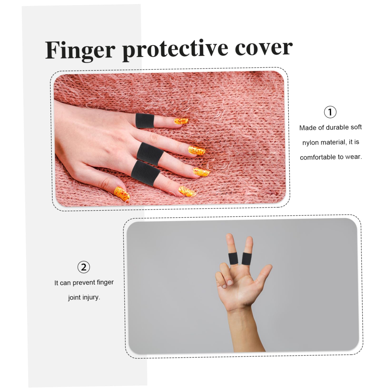 HOODANCOS 10Pcs Elastic Nylon Finger Protective Covers for Sports Durable Fingerstalls for Basketball and Volleyball Breathable and Comfortable Finger Guards for All