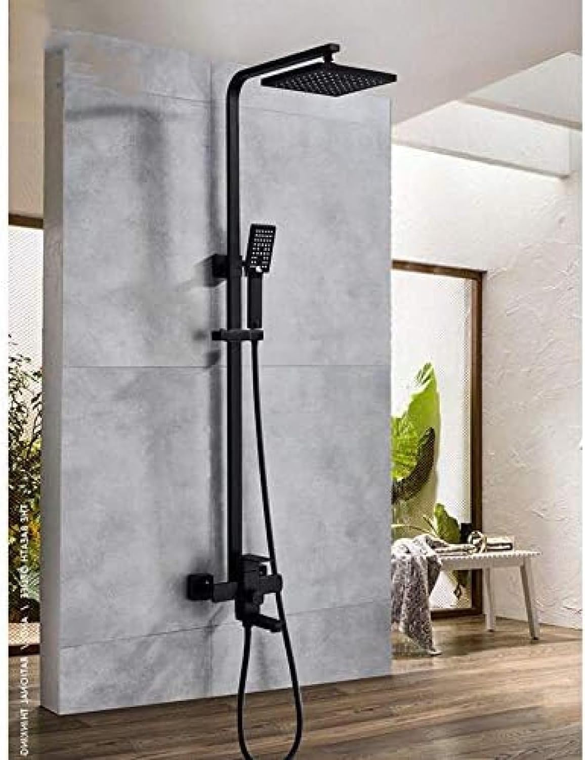 Ensemble de robinets de douche de salle de bains noirs pour rénovation moderne