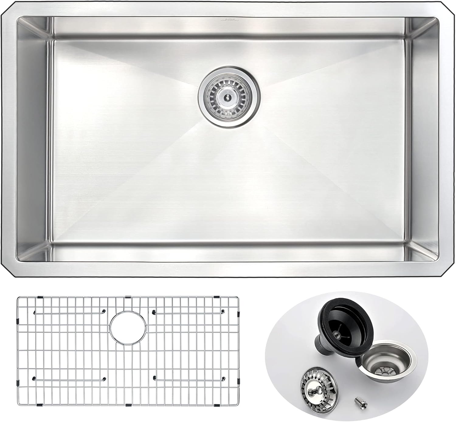 ANZZI Vanguard Undermount Stainless Steel 30" Kitchen Sink in Brushed Satin - Handcrafted, Echo-STOP Noise Reduction, RHINO ALLOY Certified