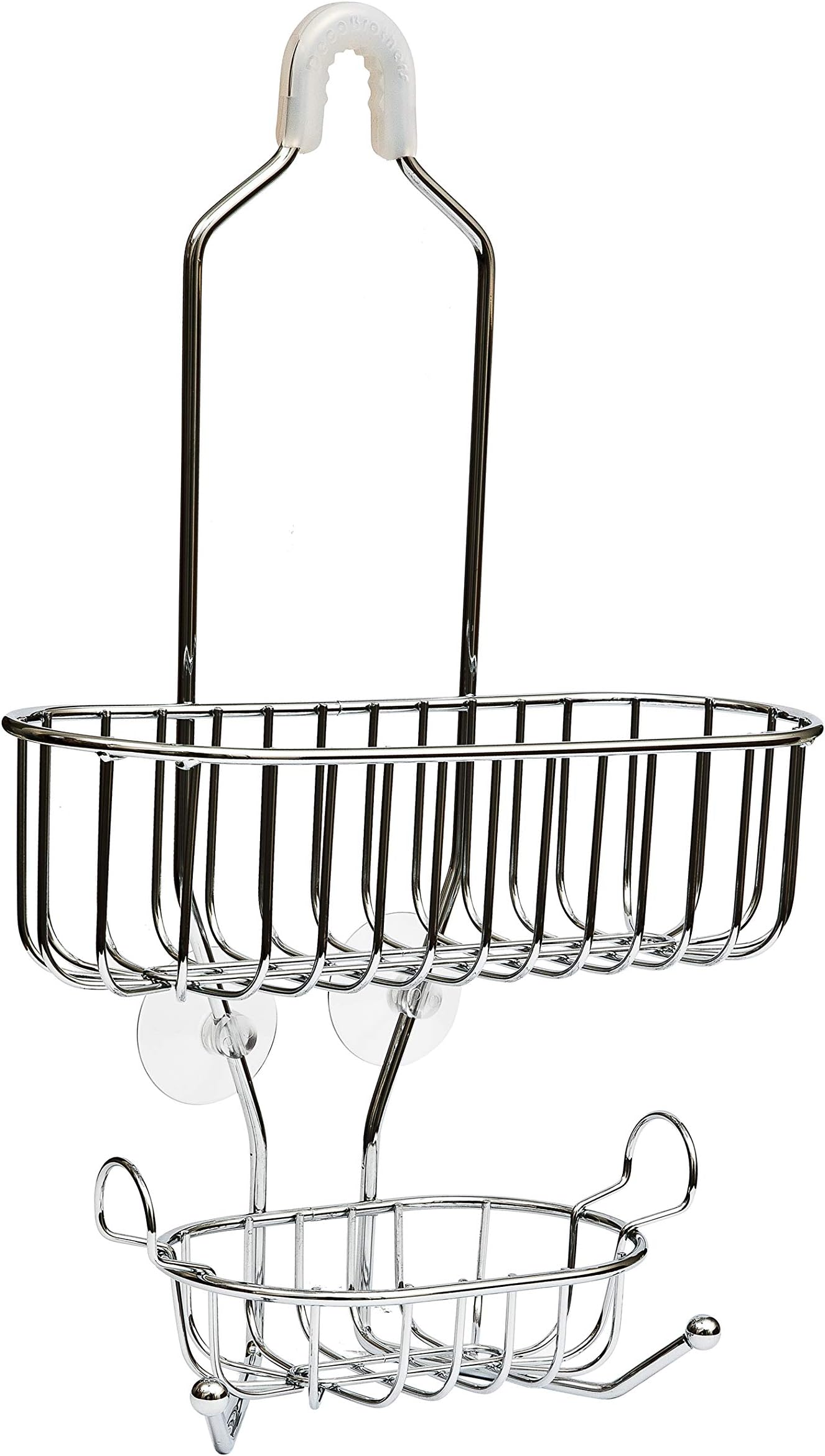 Amtido Shower Caddy Bathroom Rack – Hanging Organiser Basket – Chrome Finish