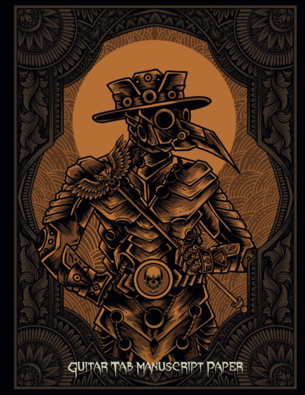 Blank Death Metal Guitar Tab Book, blank chord diagram books, book for guitarist, 100 pages, 8.5 x 11 inches