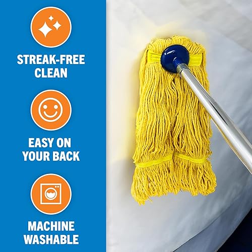 Miniatura 2 de Recambio de cabeza de trapeador de algodón con rosca para repuestos, cabezales de trapeador de algodón, productos de limpieza de barcos, fregona de