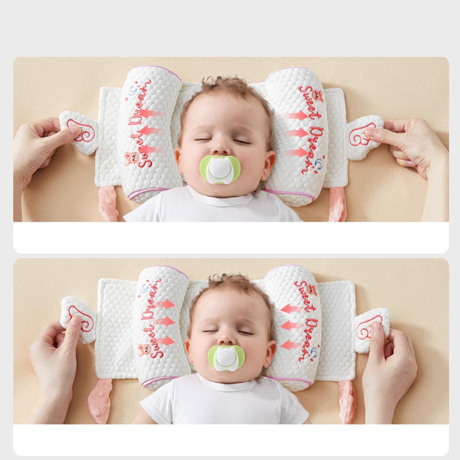 Cuscino modellante per la testa per bambini | Adjustable Breathable Washable Support Pillow | Anti Flat Head Pillows for Crib Stroller Car Seat | Soft Infant Sleep Positioning Cushion Boys Girls