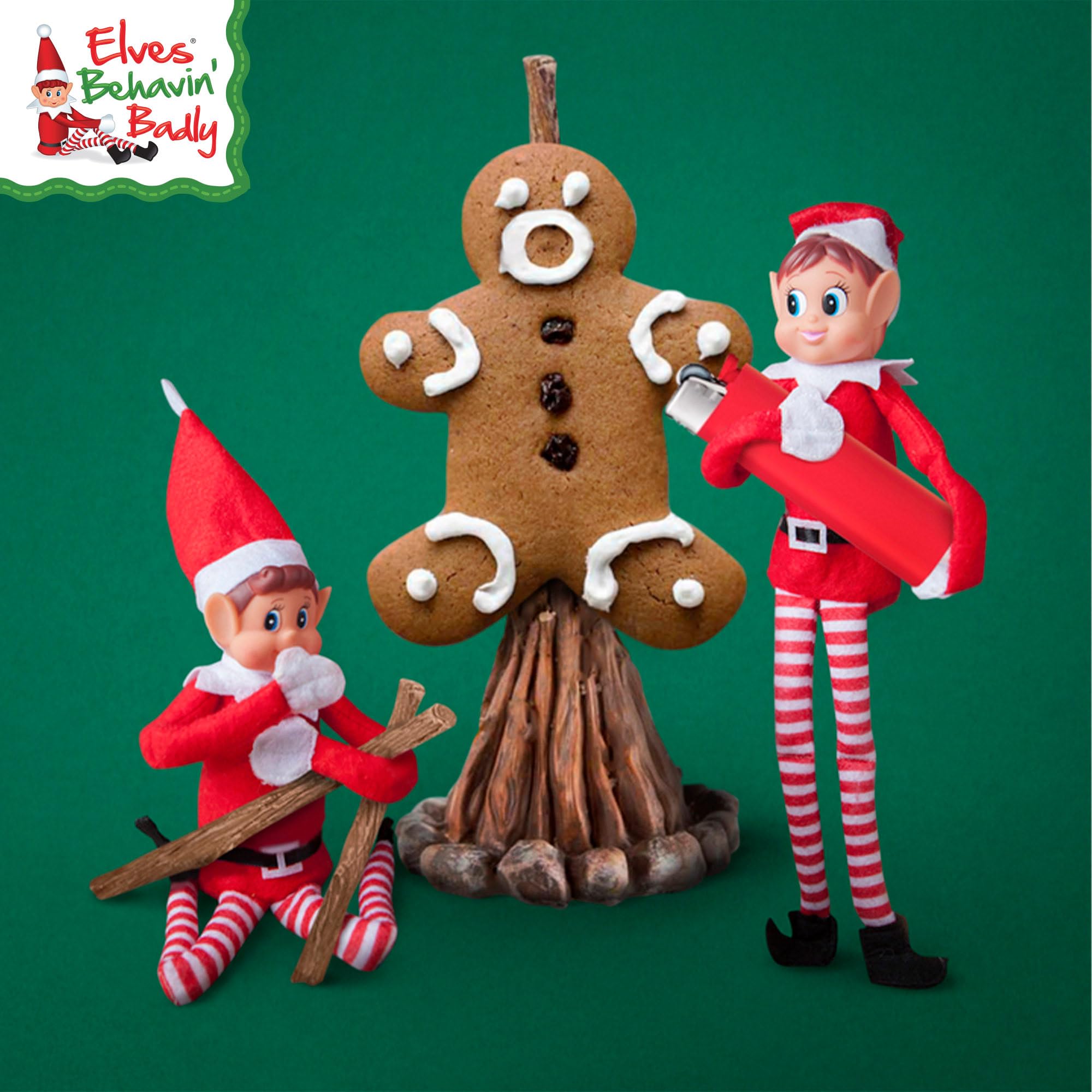 ColorBaby Elves Behavin' Badly, zestaw 2 niegrzecznych elfów, chłopca i dziewczyny, 30 cm, tradycja świąteczna, elastyczne ramiona i nogi, ręce z rzepem, lalki na Boże Narodzenie, gra dla dzieci