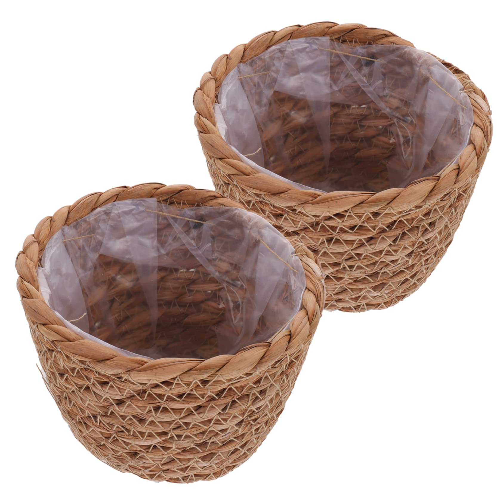 Kisangel 8 Stück Geflochtener Pflanzkorb Teiliges Übertopf Seegras für Blumen und Pflanzen Boho Stil Vielseitig für Innenbereiche Garten Hochzeit Dekorativer Zufällige Zufällige Farbe