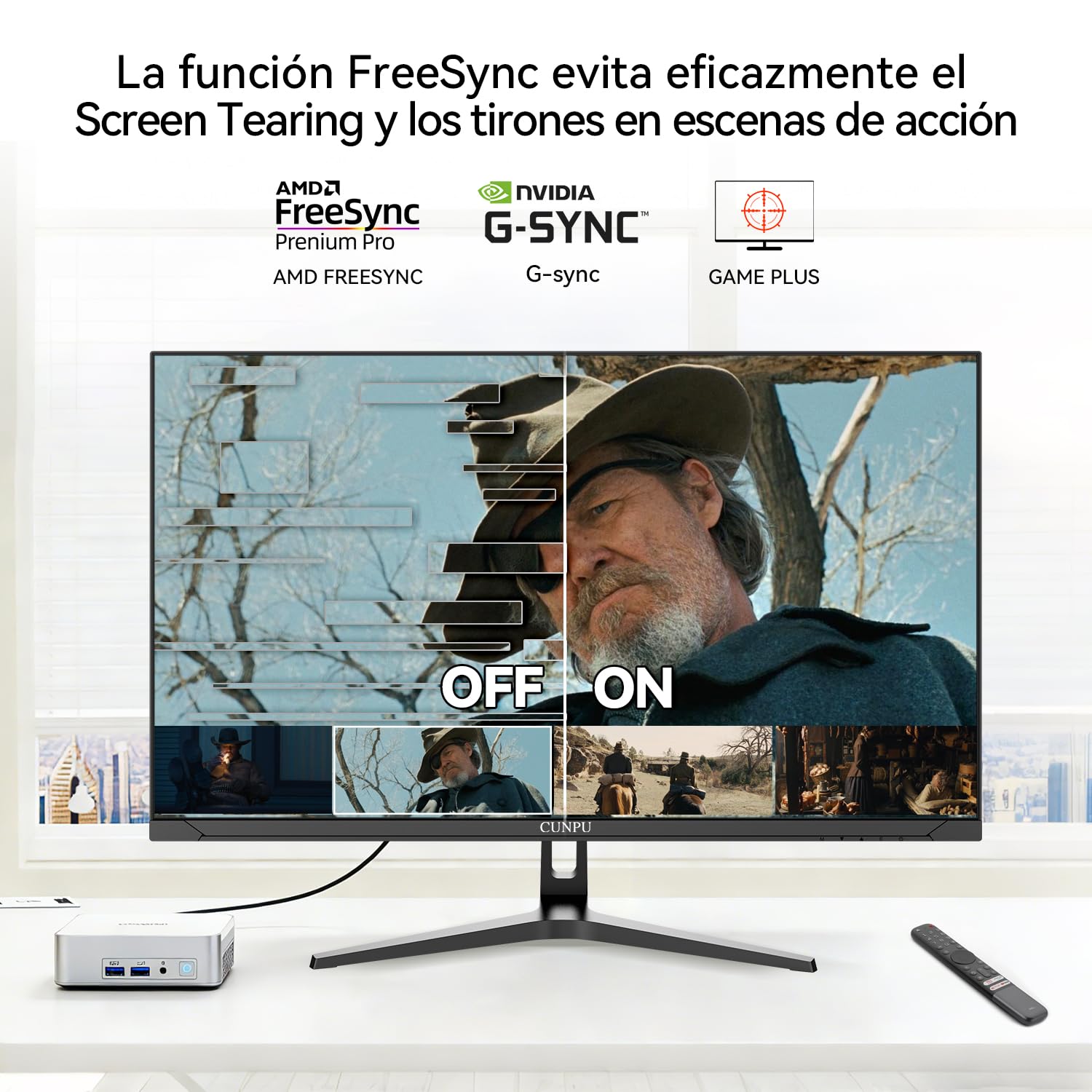 CUNPU Monitor 4K UltraHD 32 Pulgadas, SRGB 100%, Adaptive Sync., 2X HDMI2.0 2X DP1.4, 16:9, VESA(100 * 100mm), HDR10, HDMI/DP, Negro