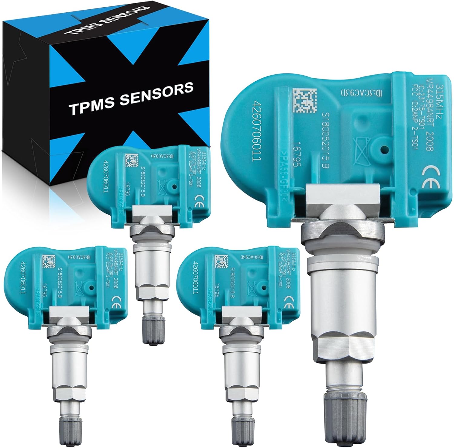 Pre-Programed Tire Pressure Sensor Fit for:-Toyota Tacoma 2005-2015 Tundra 2005-2006 Camry for:-RAV4 Corolla Prius 4Runner for:-Lexus IS250 ES350 GX460 for:-Scion 315MHz 4260706011 TPMS (4)