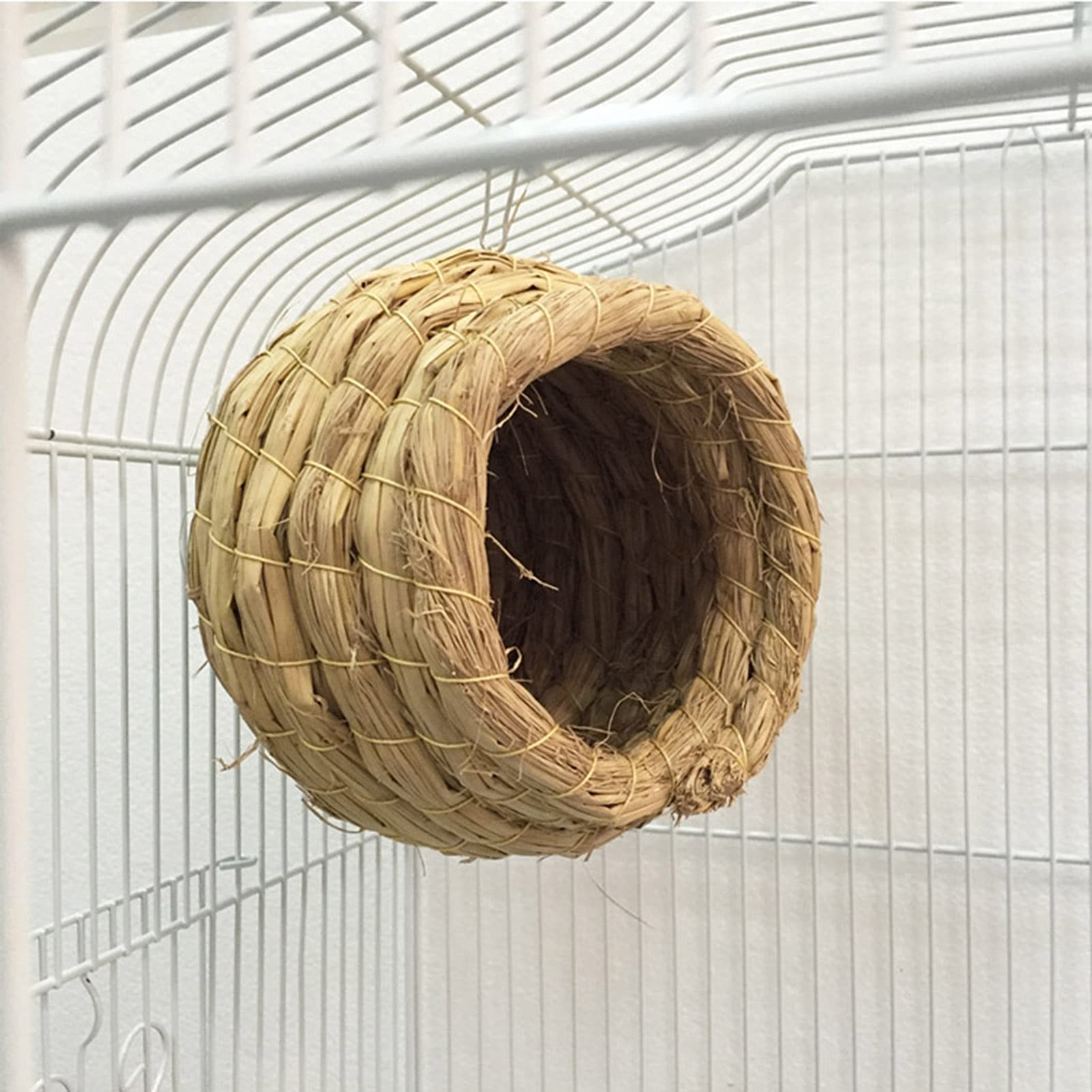 Domek dla ptaków Naturalne ptasie gniazdo tkane wyłącznie ręcznie, klatka dla ptaków 15 cm/5,9 cala, papugi, miejsce spoczynku hodowli ptaków