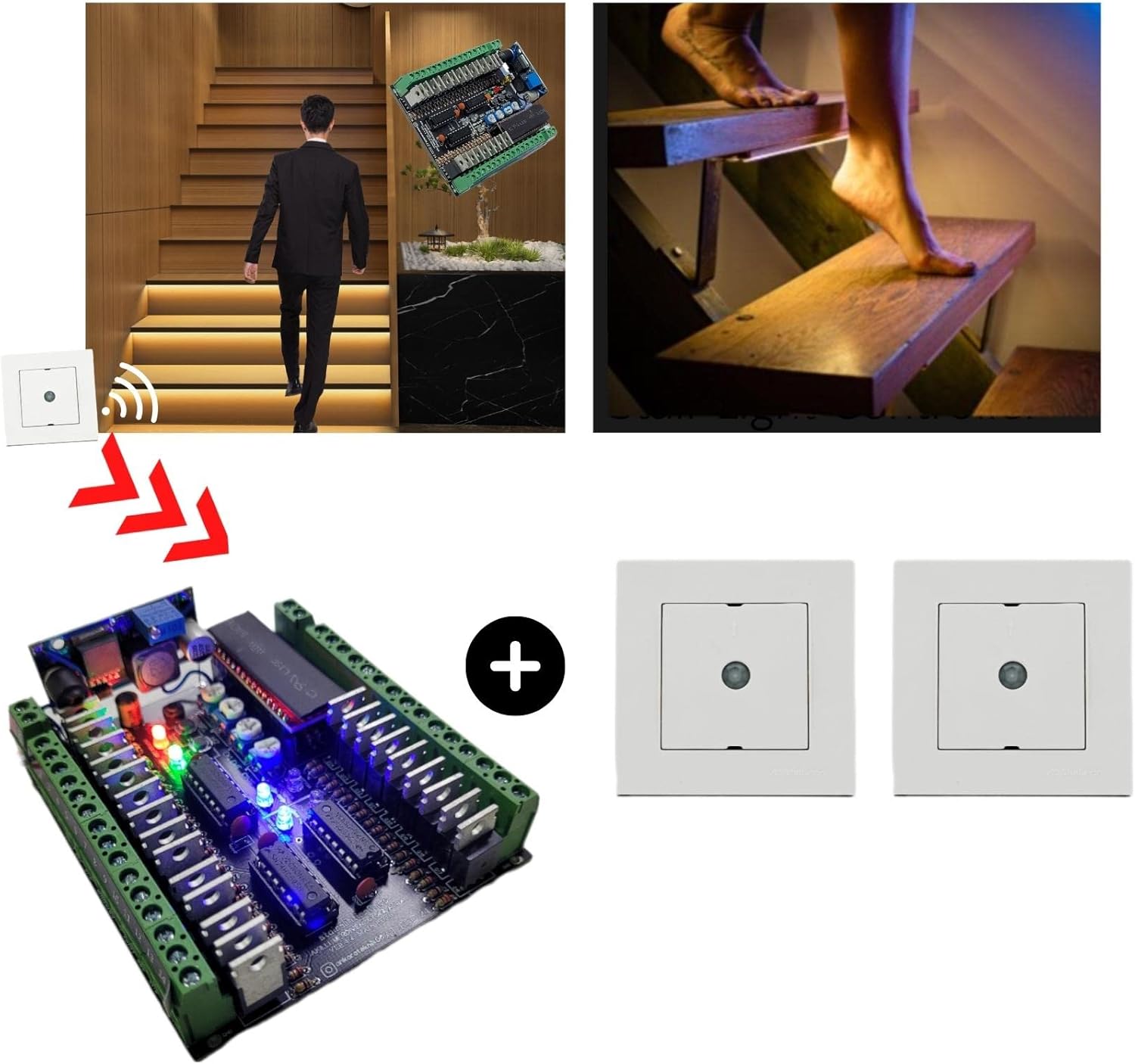 smart stair lighting control system, PIR Sensor Kit, Smart home (24 OUT ...