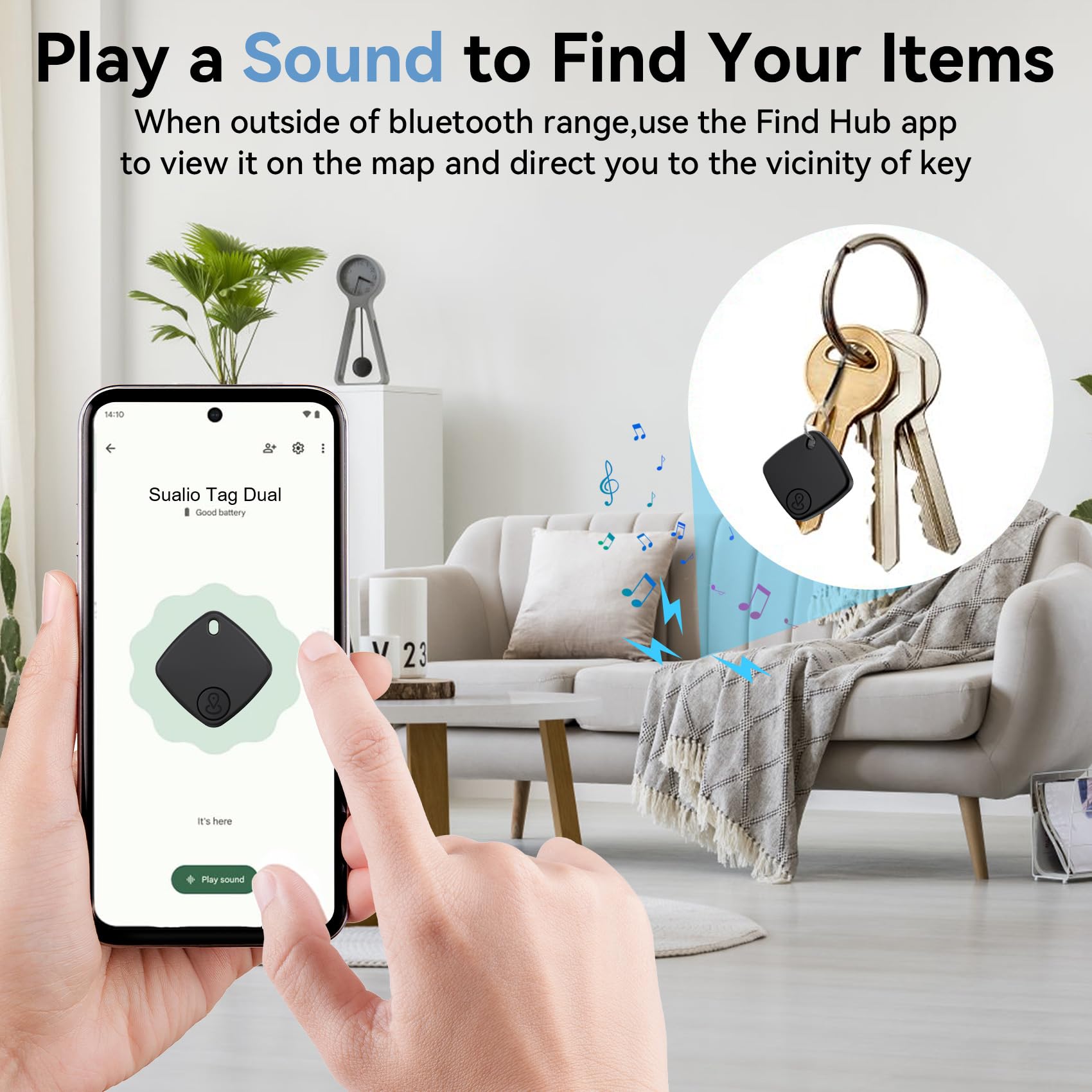 Smart Tracker Bluetooth 4 Pezzi IP67 Impermeabile Compatibile con Google Find Hub per Chiavi Bagagli Valigie (nero)