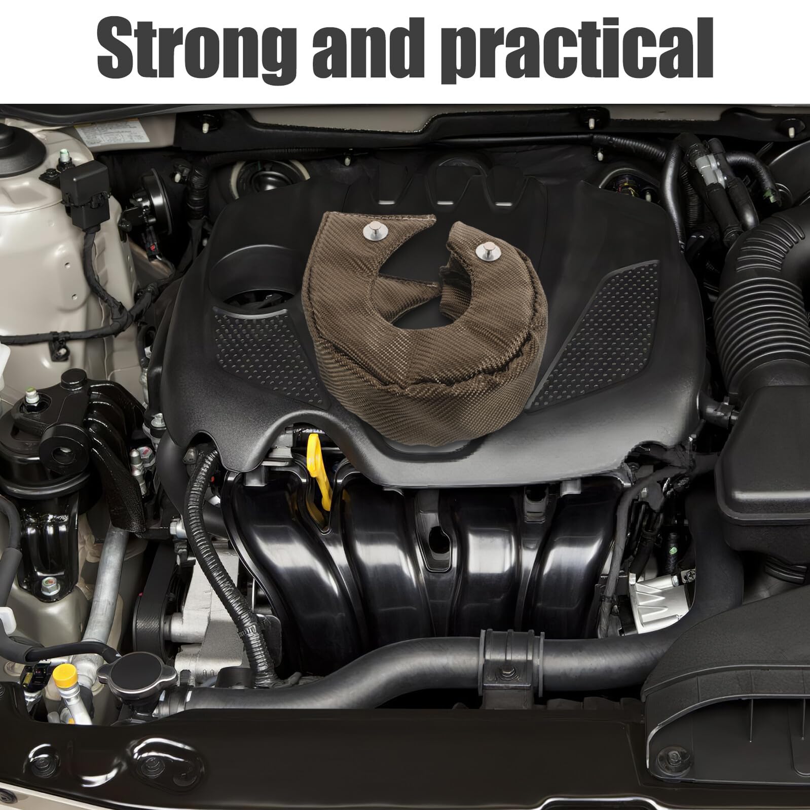 ORFOFE Copertura Motore Turbo Blanket T3 Scudo Termico Resistente Alte Temperature, Protezione Turbocompressore per Motori Diesel, Riduzione Rumore e Sicurezza Motore Automobili