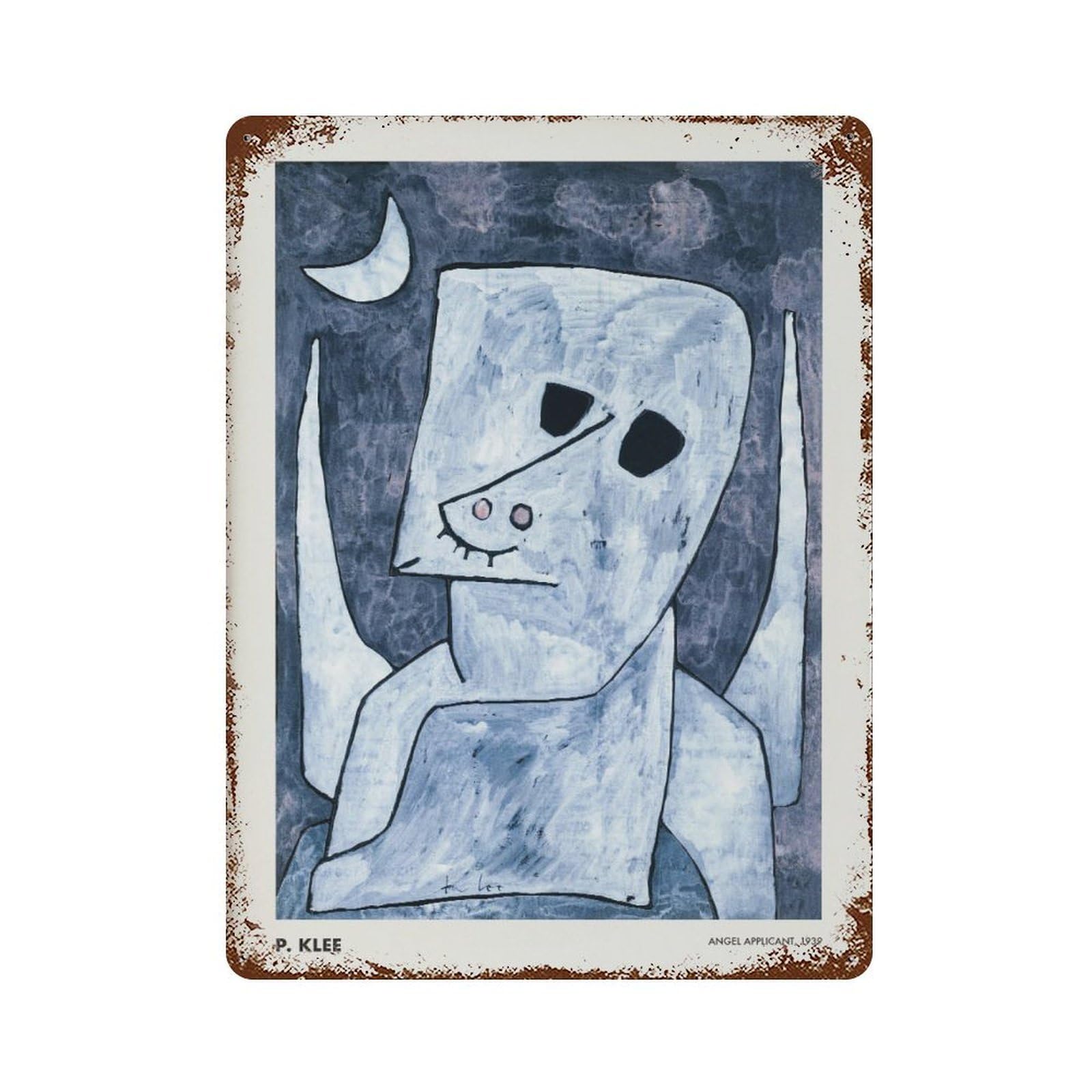 xiaoxiaoshen Paul Klee Angel Applicant Vintage Minimalist Wall Decor Art Metal Tin Poster Modern Home Decor Art Home Bar Shop Decorations Vintage Sign 40x30cm