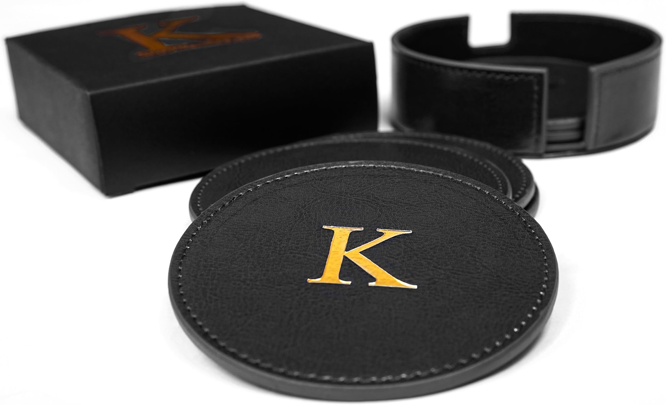 Coasters for Drinks - Premium Quality Set of 6 with Holder Which Will be Suitable on The Bar for All Glasses - Enjoy Your Drink with The Support for The Coffee and Tea Mugs by Kemtoo