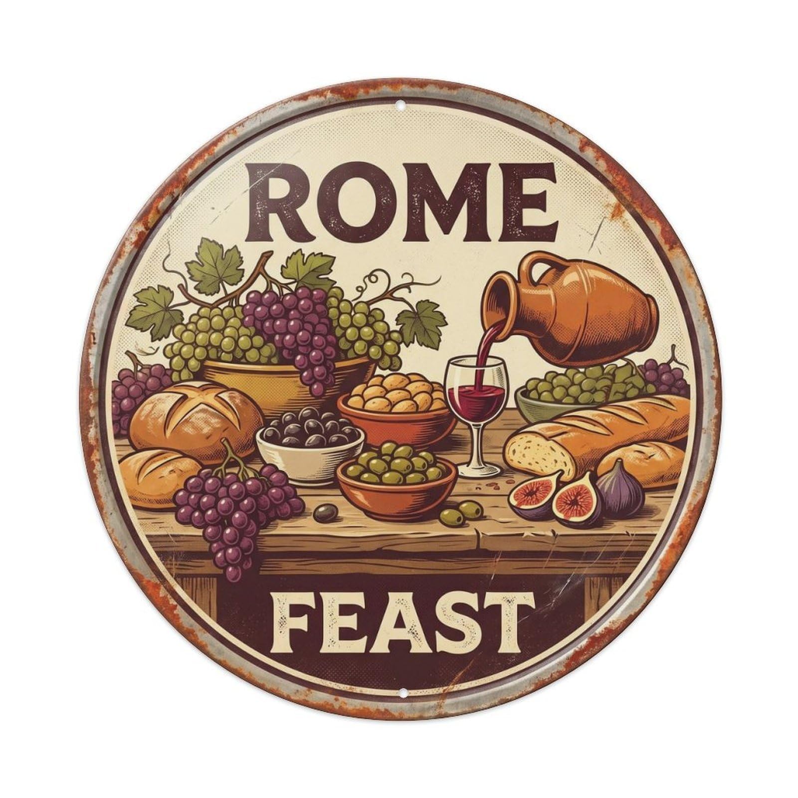 Rome Italy Heritage City Travel Feast Vintage Metal Tin Sign