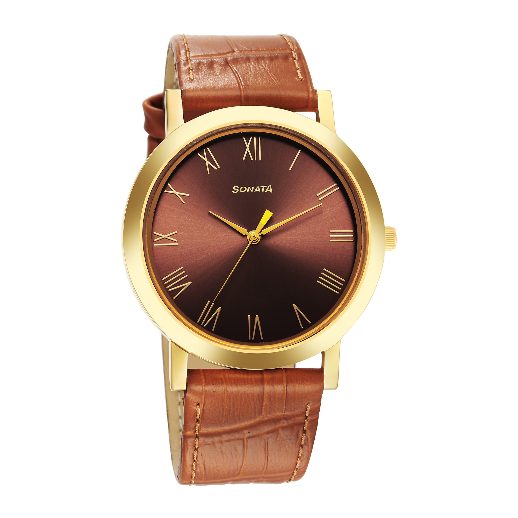Sonata Utsav Quartz Analog Brown Dial Watch for Men-77108YL02 (B0C2PZZGH7) Amazon Price History, Amazon Price Tracker